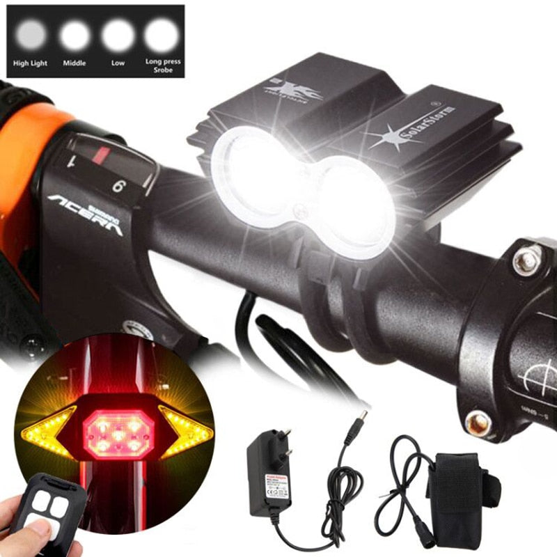 7000 Lumens Bike Front Handlebar LED Light - Blue Force Sports
