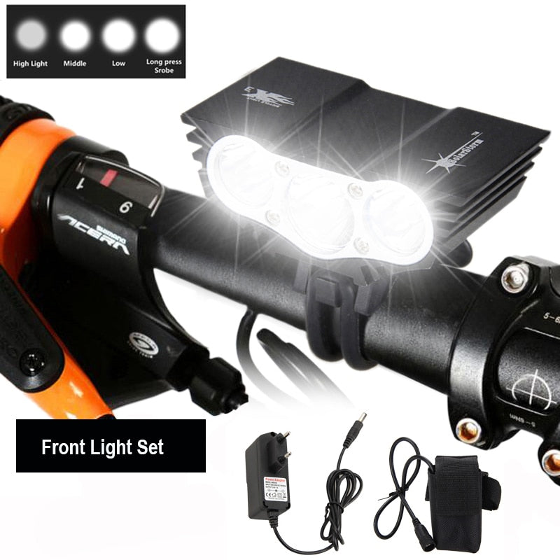 7000 Lumens Bike Front Handlebar LED Light - Blue Force Sports