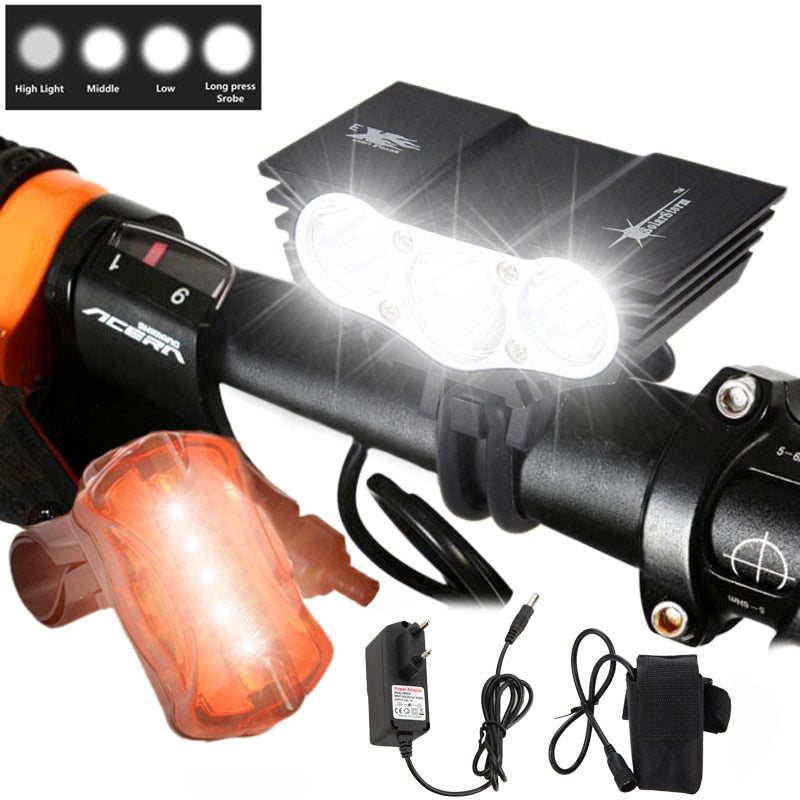 7000 Lumens Bike Front Handlebar LED Light - Blue Force Sports