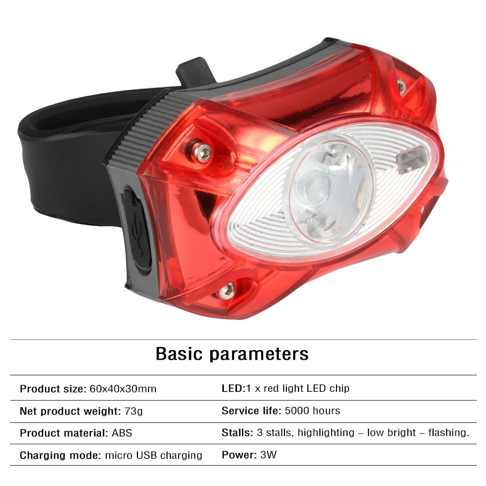 Rechargeable USB Bicycle Light - Blue Force Sports