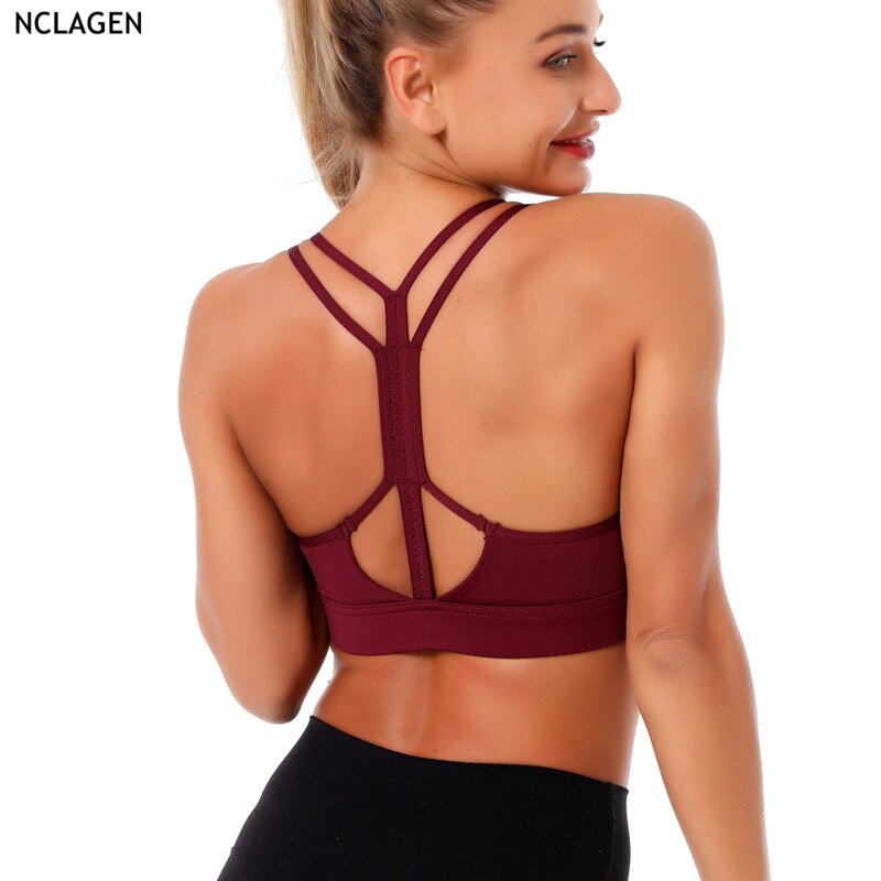 Women's Sheer Detail Deep-V Sports Bra - Blue Force Sports