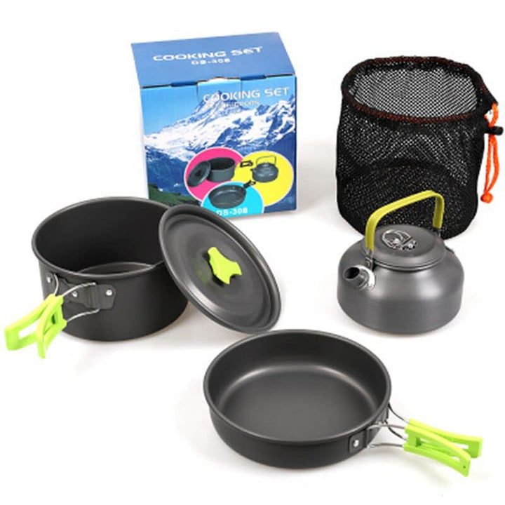 Portable Outdoor Eco-Friendly Aluminum Cookware Set - Blue Force Sports