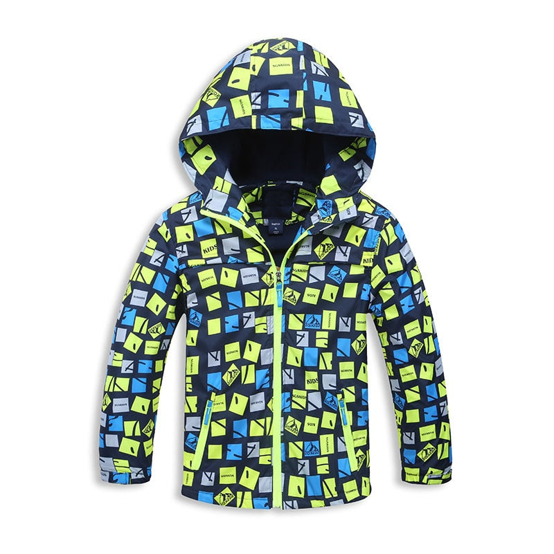 Fashion Waterproof Sports Hooded Kid's Windbreaker - Blue Force Sports