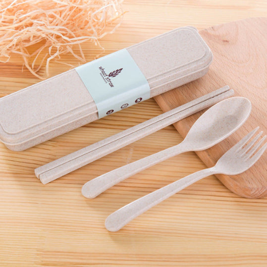 Portable Convenient Eco-Friendly Plastic Travel Flatware Set - Blue Force Sports