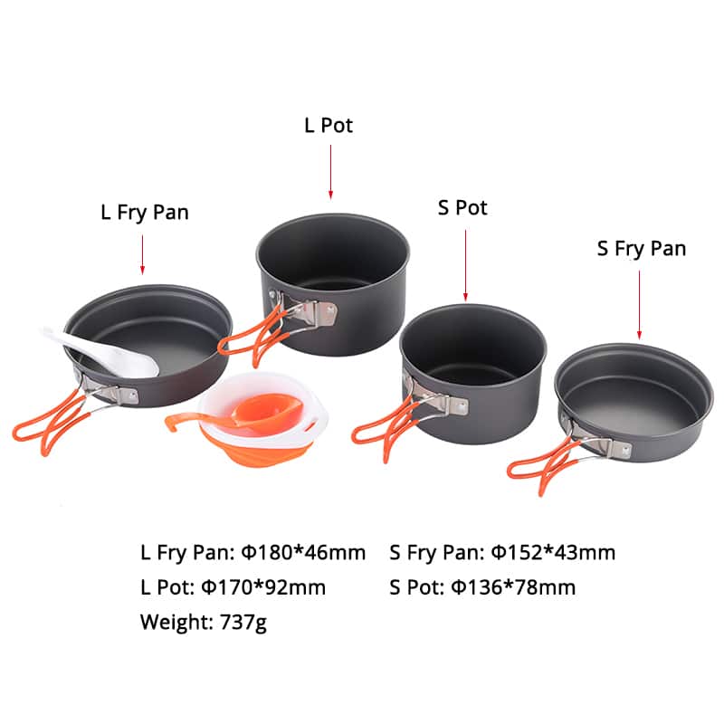 Outdoor Camping Foldable Cookware for 2-3 Persons - Blue Force Sports