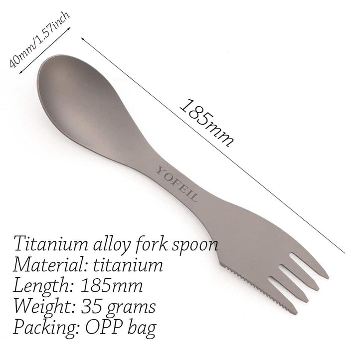 2 in 1 Titanium Spoon and Fork - Blue Force Sports