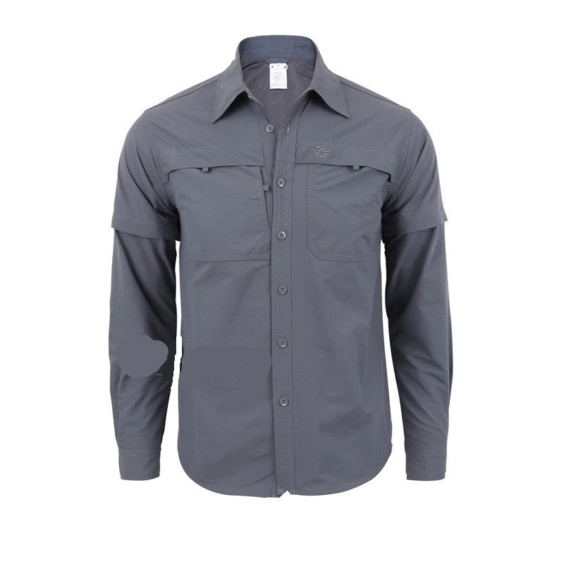 Comfortable Quick-Drying Breathable Cotton Men's Hiking Shirt - Blue Force Sports
