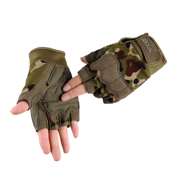 Military Style Fingerless Gloves - Blue Force Sports