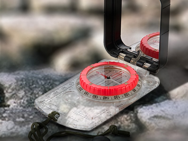 Durable Waterproof Anti-Shock Luminous Compass with Mirror - Blue Force Sports