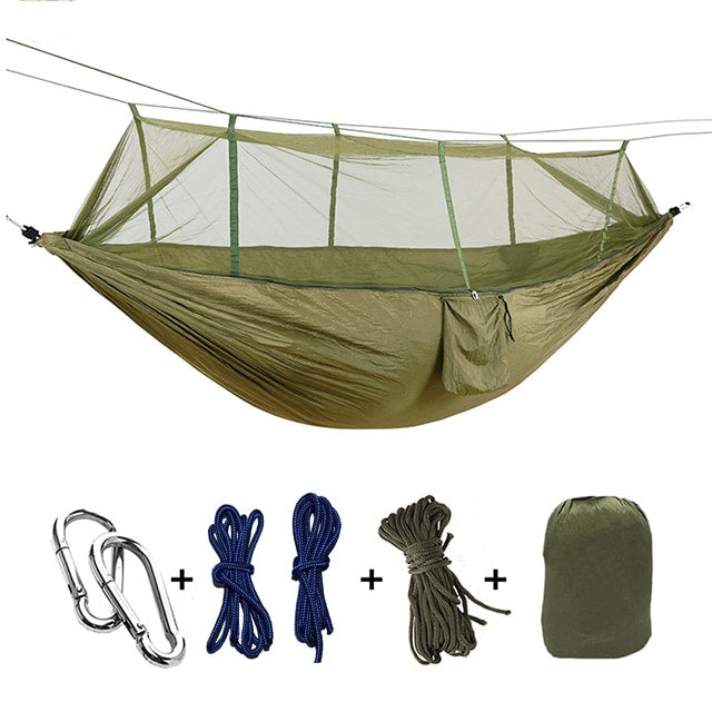 Light Camping Hammock with Mosquito Net - Blue Force Sports