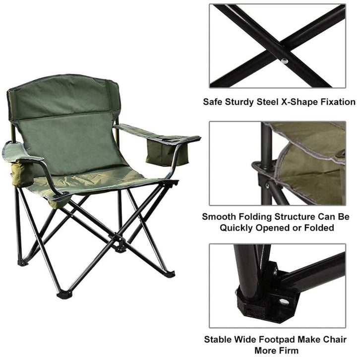 Green Tones Camping Chair with Cooler Bag - Blue Force Sports