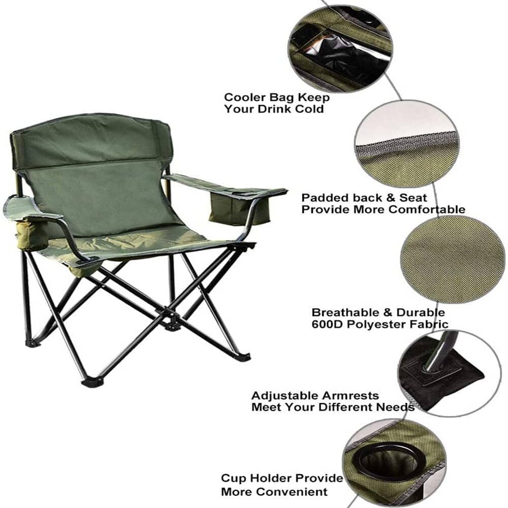 Green Tones Camping Chair with Cooler Bag - Blue Force Sports
