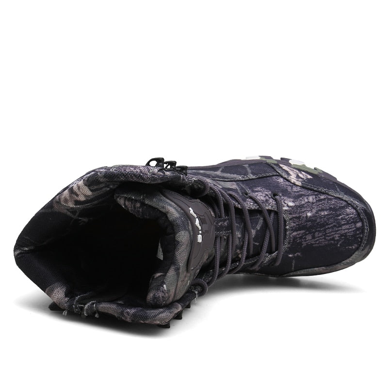 Men's Camouflage Printed Hiking Boots - Blue Force Sports