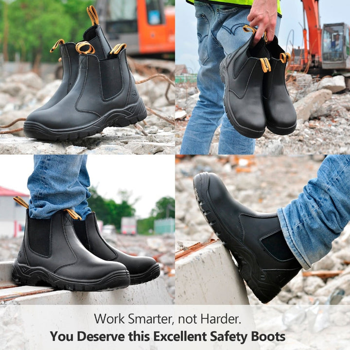 Waterproof Leather with Steel Toe Boots - Blue Force Sports