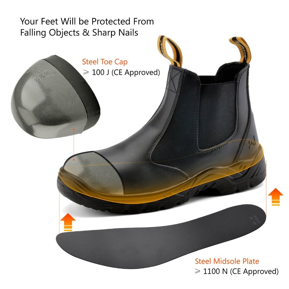 Waterproof Leather with Steel Toe Boots - Blue Force Sports
