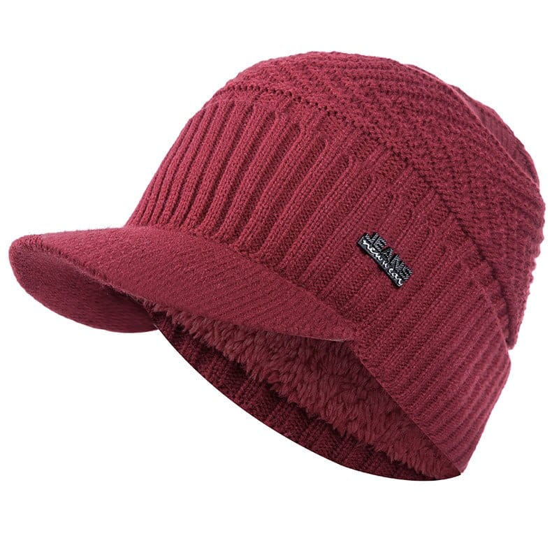 Knitted Warm Hat with Visor - Blue Force Sports