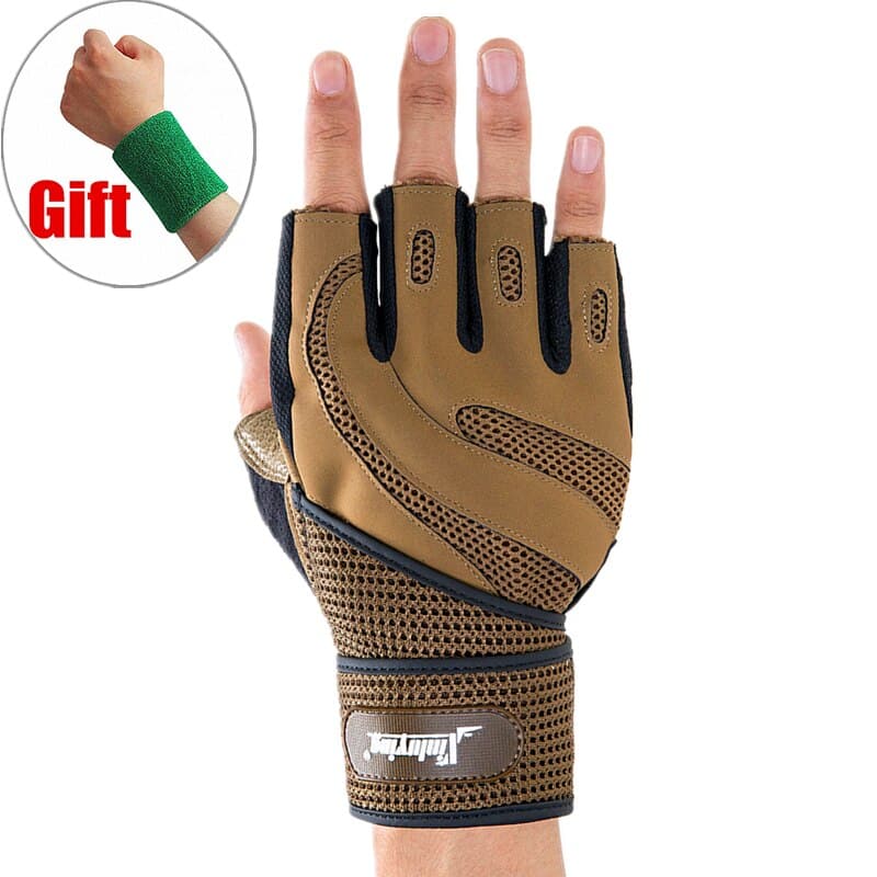High Quality Professional Wear-Resistant Leather Weightlifting Gloves - Blue Force Sports