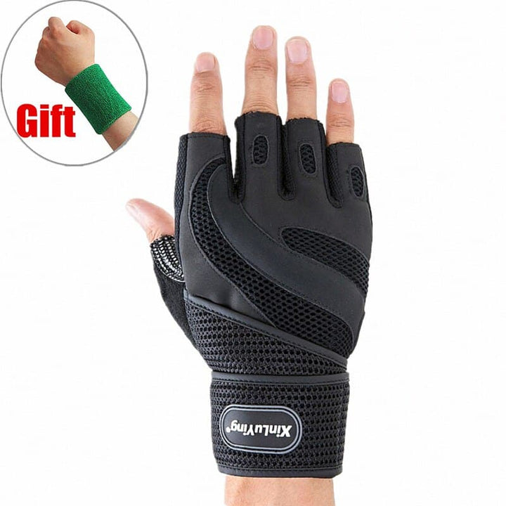 High Quality Professional Wear-Resistant Leather Weightlifting Gloves - Blue Force Sports