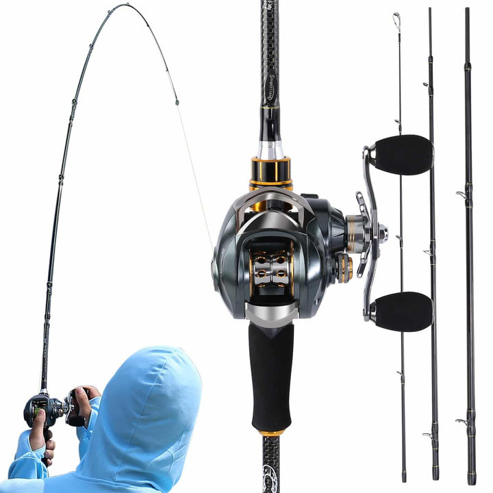 4-Section Carbon Casting Fishing Rod - Blue Force Sports