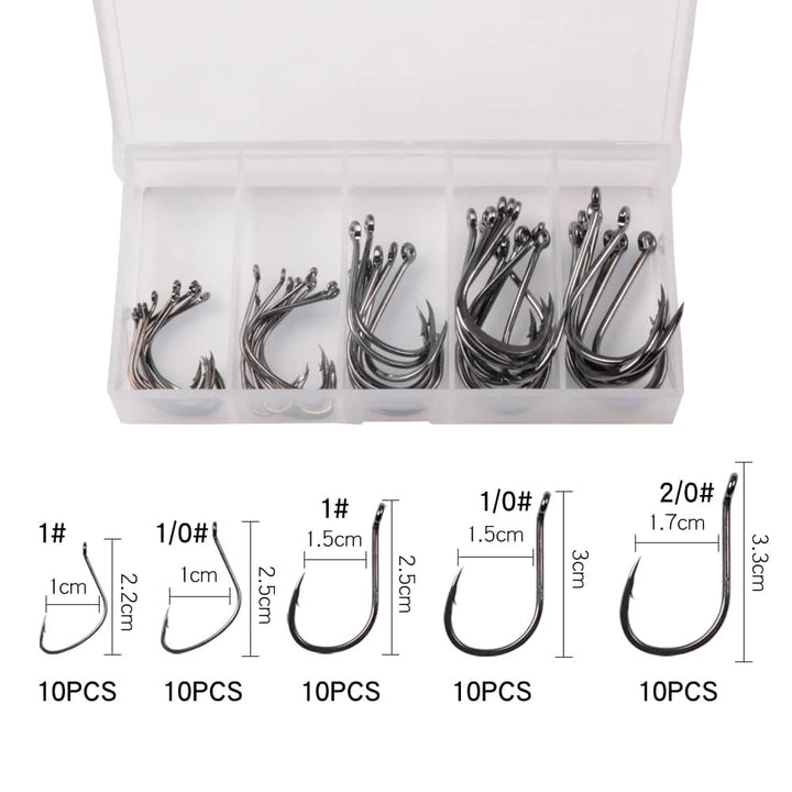 Assorted Fishing Hooks Set with Box - Blue Force Sports