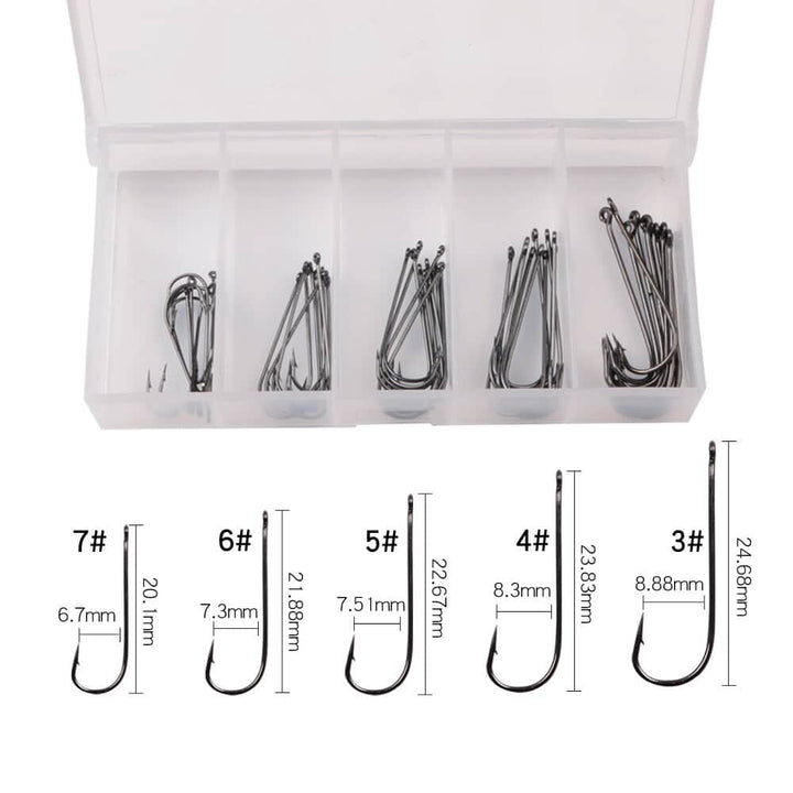 Assorted Fishing Hooks Set with Box - Blue Force Sports
