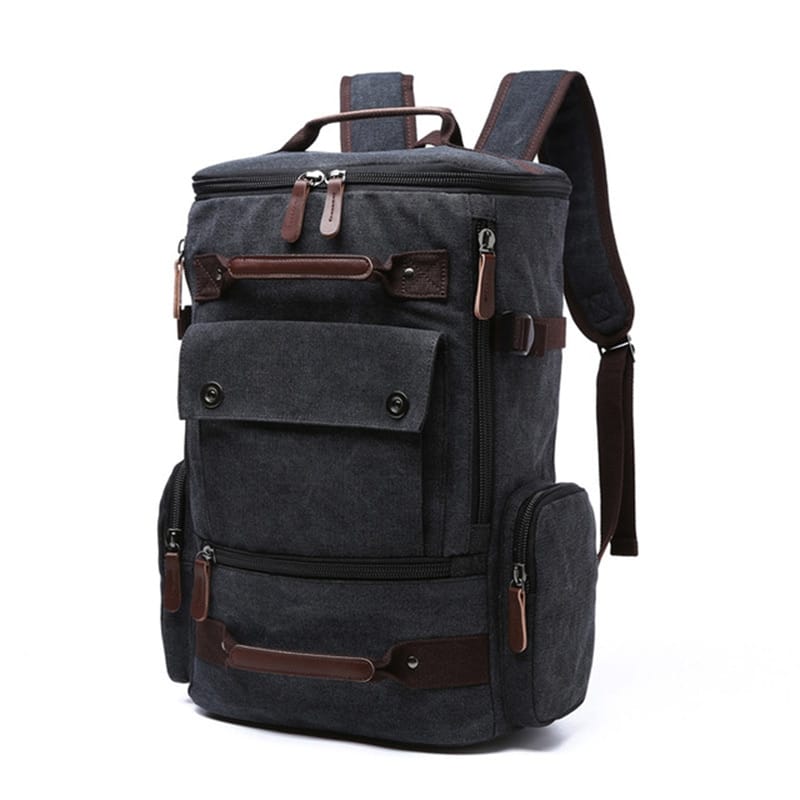 Men's Rectangular Shaped Canvas Backpack - Blue Force Sports