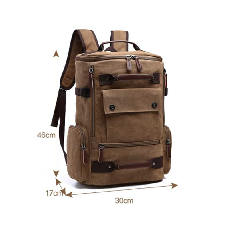 Men's Rectangular Shaped Canvas Backpack - Blue Force Sports