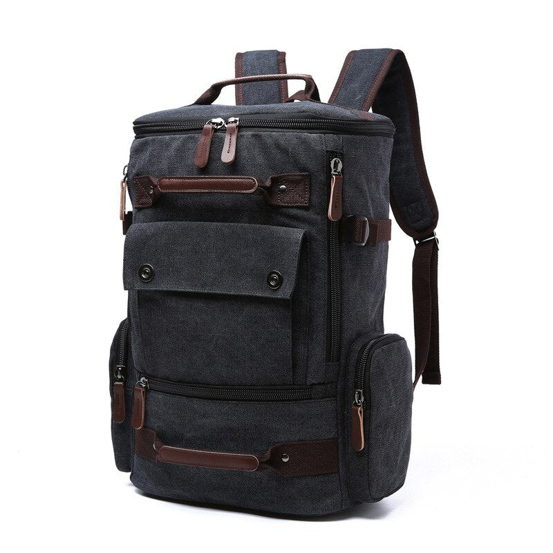 Men's Rectangular Shaped Canvas Backpack - Blue Force Sports