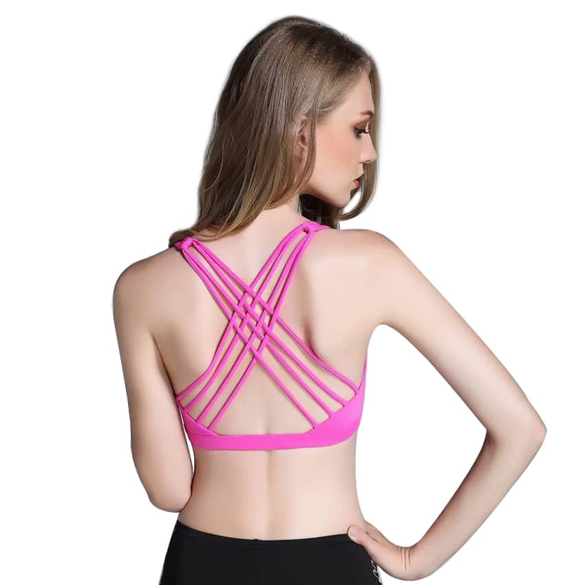Women's Push Up Sports Bra with Open Back - Blue Force Sports
