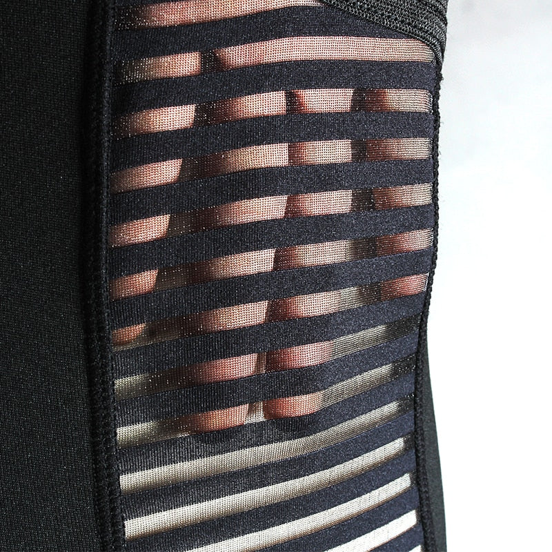 Striped Leggings with Push Up - Blue Force Sports