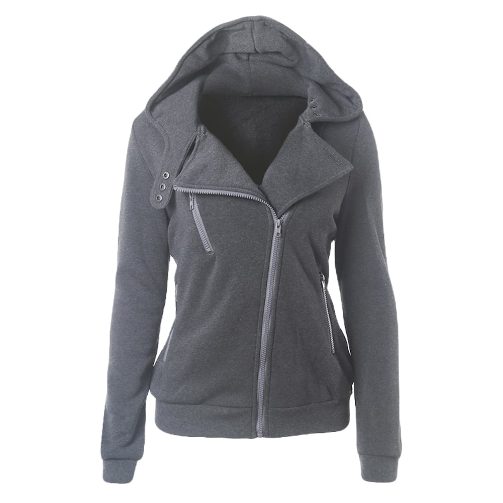 Women's Long Sleeve Sport Hoodie with Zipper - Blue Force Sports