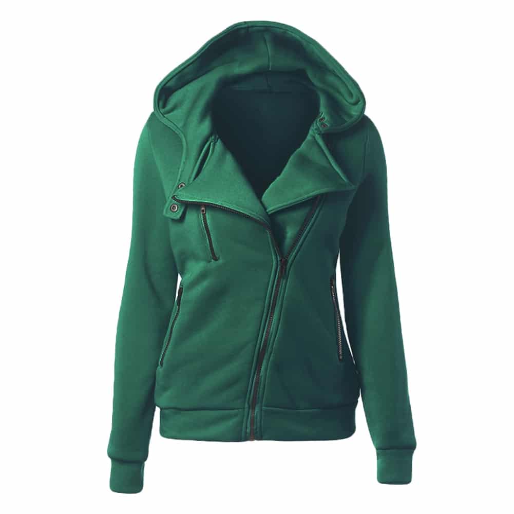 Women's Long Sleeve Sport Hoodie with Zipper - Blue Force Sports