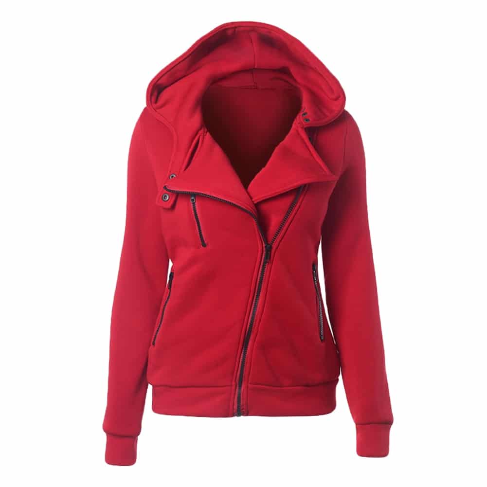 Women's Long Sleeve Sport Hoodie with Zipper - Blue Force Sports