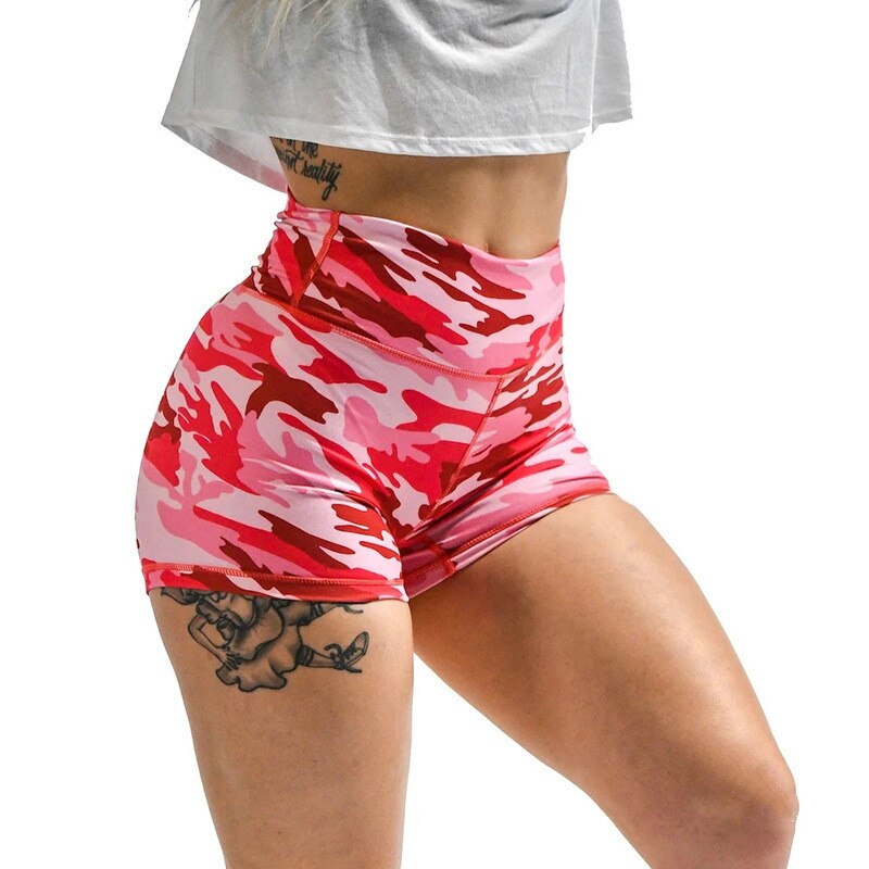 Women's Summer Athletic Camouflage Printed Shorts for Women - Blue Force Sports