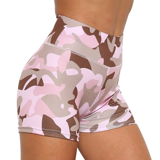 Women's Summer Athletic Camouflage Printed Shorts for Women - Blue Force Sports