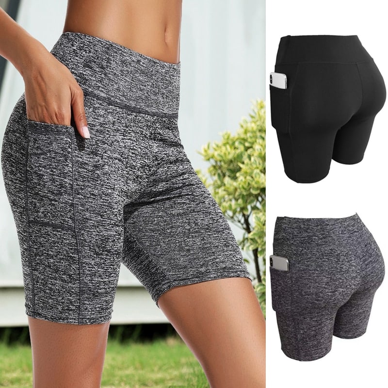 Women's Elastic Workout Shorts - Blue Force Sports