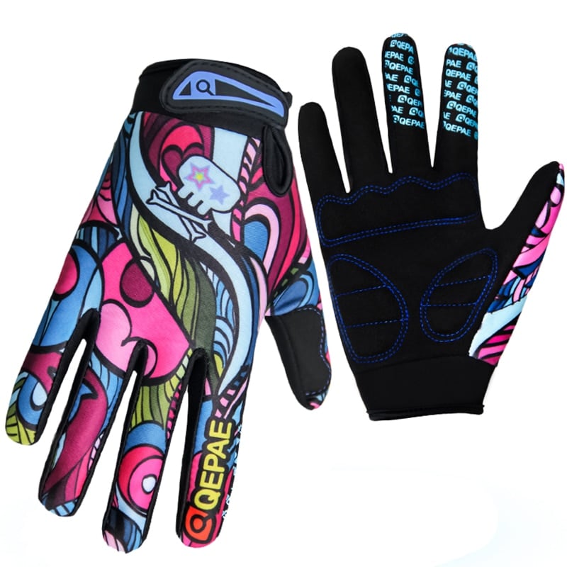 Women's Printed Shockproof Cycling Gloves - Blue Force Sports