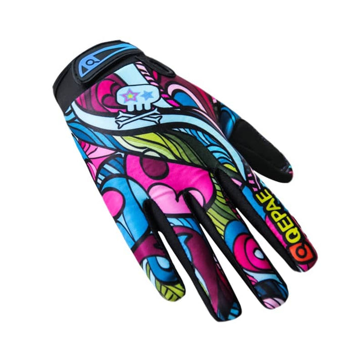 Women's Printed Shockproof Cycling Gloves - Blue Force Sports
