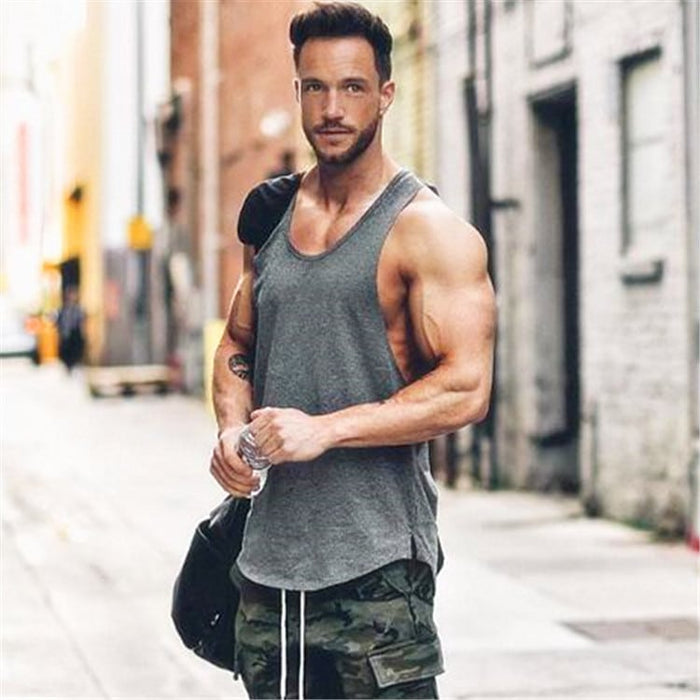 Men's Solid Color Loose Style Tank Top - Blue Force Sports