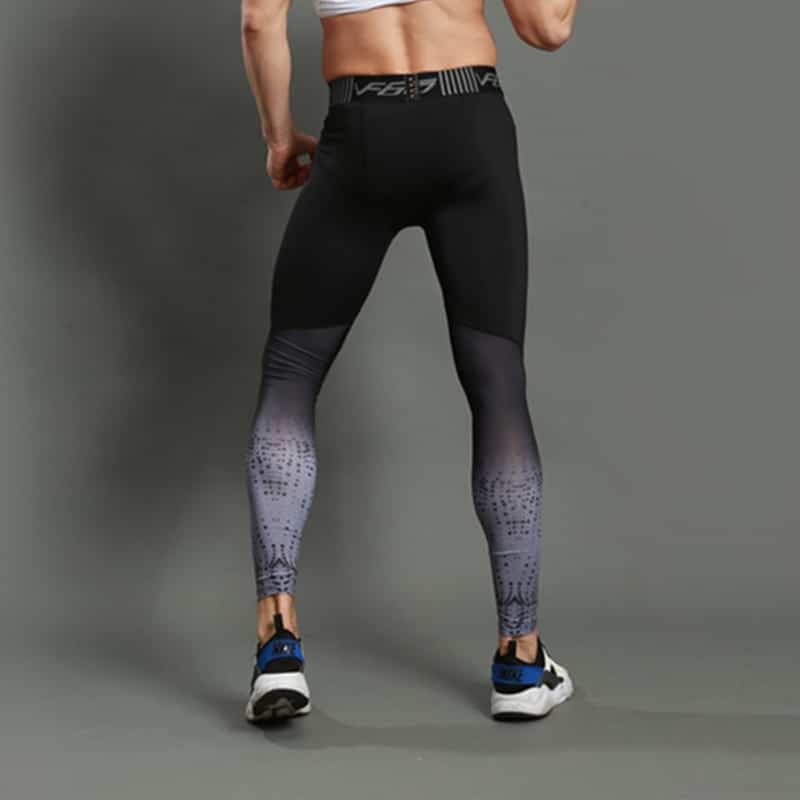 Gradient Printed Sports Men's Leggings - Blue Force Sports