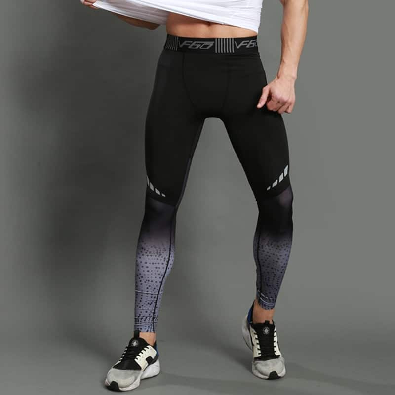 Gradient Printed Sports Men's Leggings - Blue Force Sports