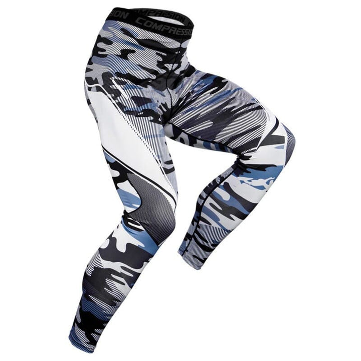 Men's Quick Dry Compression Tights - Blue Force Sports