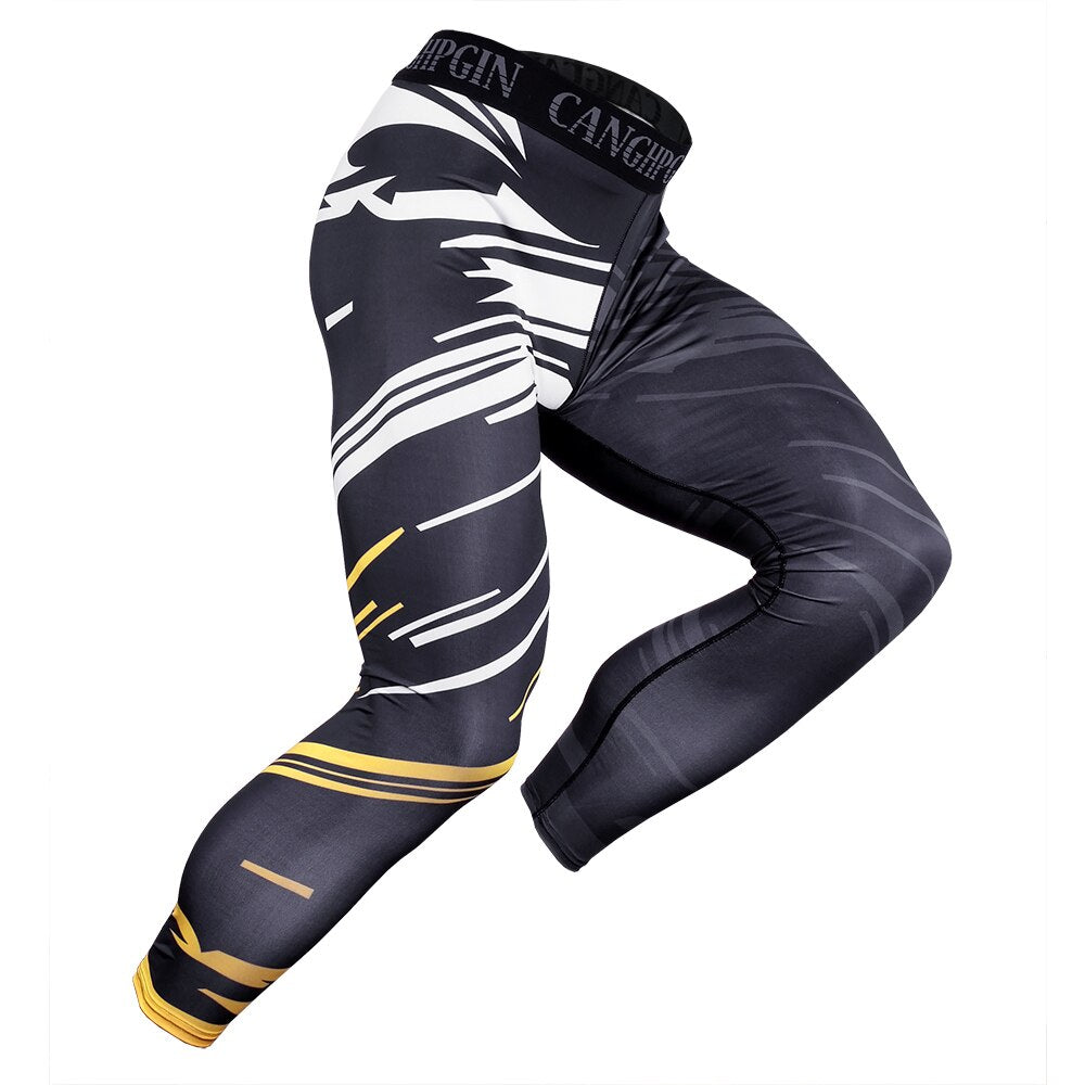 Men's Quick Dry Compression Tights - Blue Force Sports