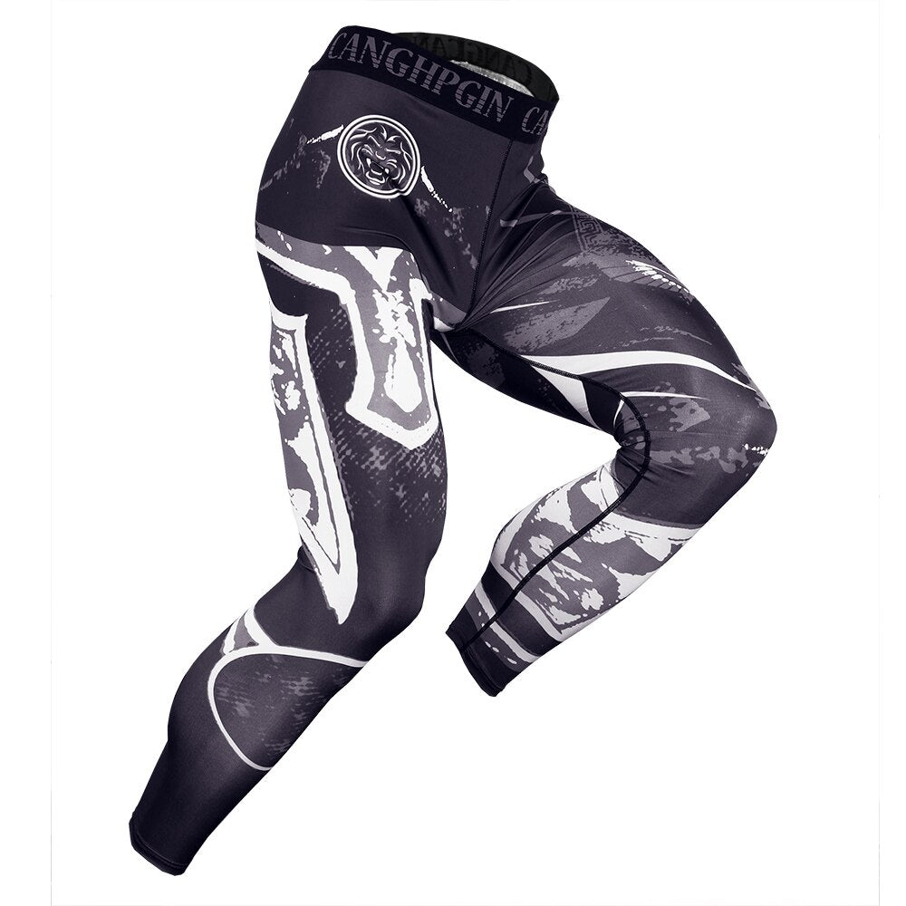 Men's Quick Dry Compression Tights - Blue Force Sports