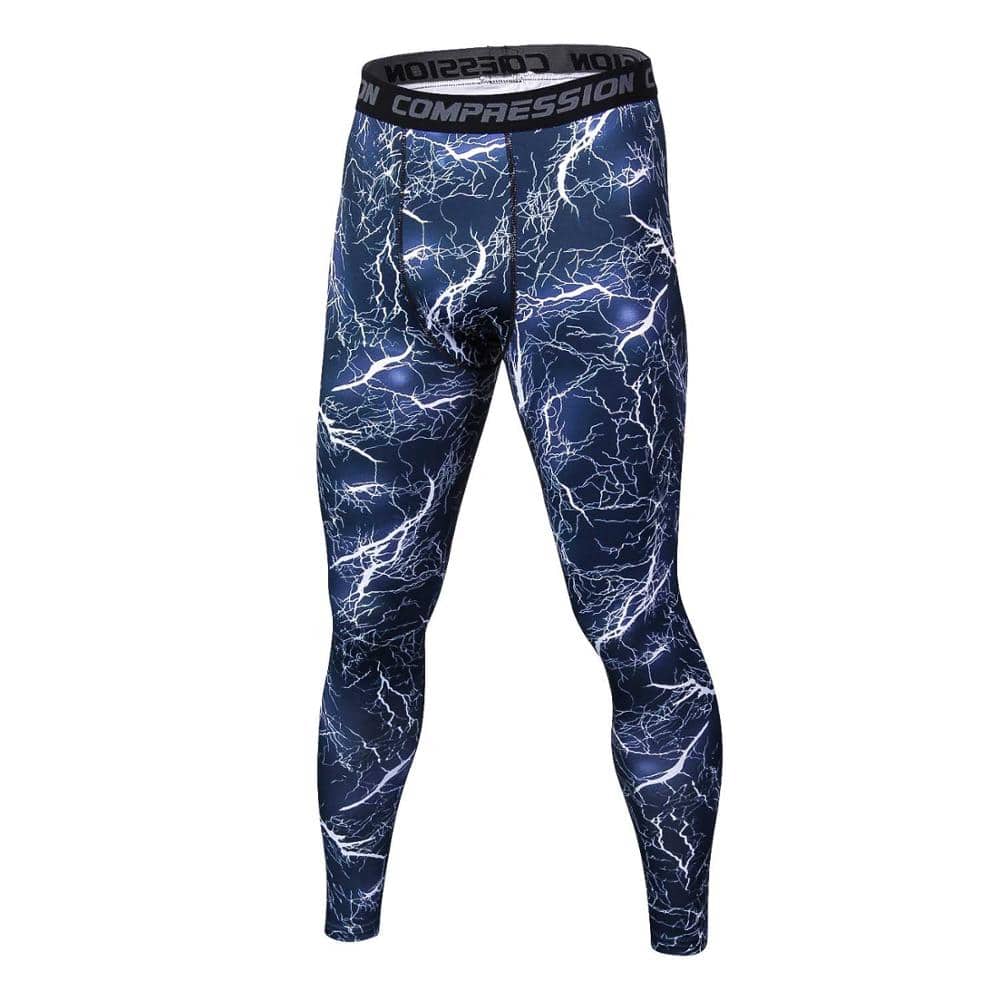 Thermal Elastic Sport Men's Leggings - Blue Force Sports