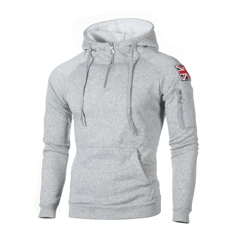 Men's Long Sleeve Hooded Sweatshirt - Blue Force Sports