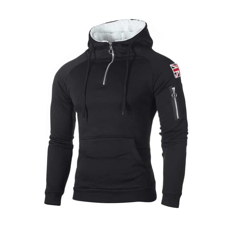 Men's Long Sleeve Hooded Sweatshirt - Blue Force Sports