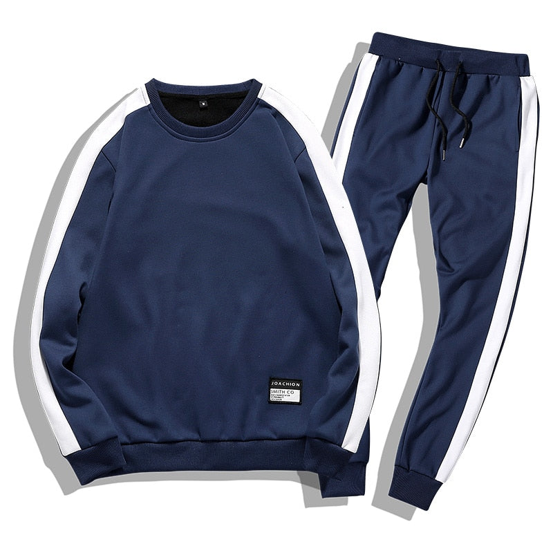 Men's Tracksuit with Stripe - Blue Force Sports