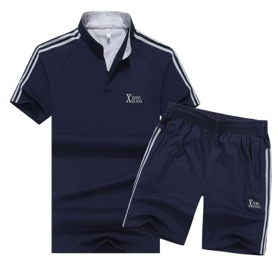 Men's Breathable Plus Size Sportswear Set - Blue Force Sports