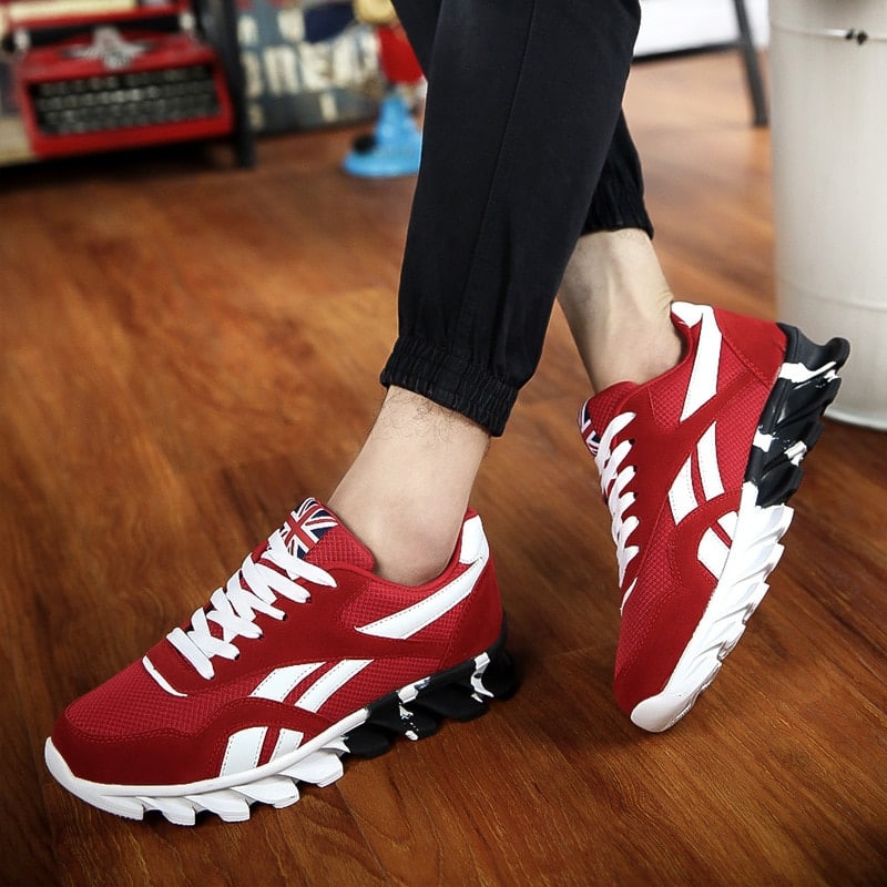 Men's Striped Running Sneakers - Blue Force Sports